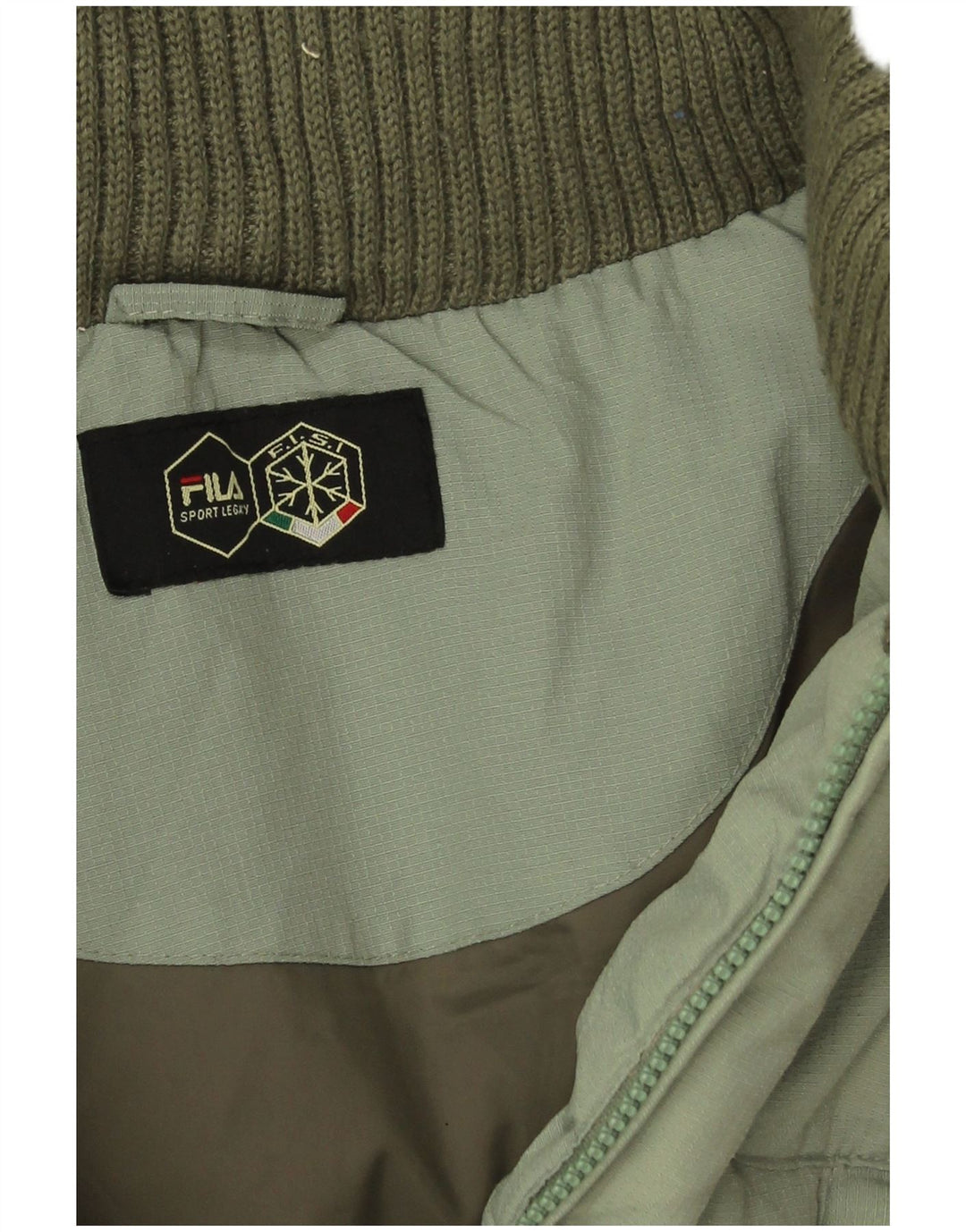Giacca imbottita con cappuccio Fila da uomo UK 42 XL verde poliammide