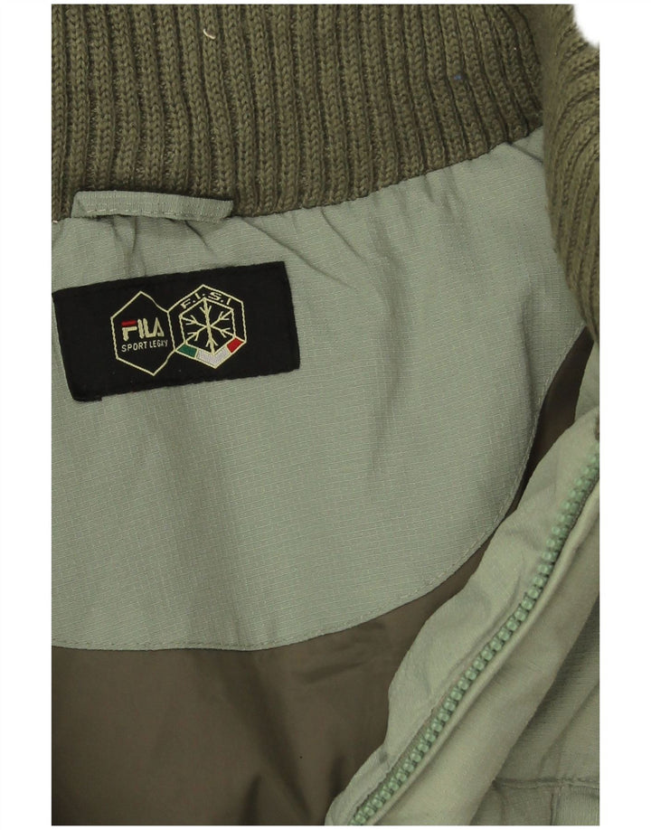 Giacca imbottita con cappuccio Fila da uomo UK 42 XL verde poliammide