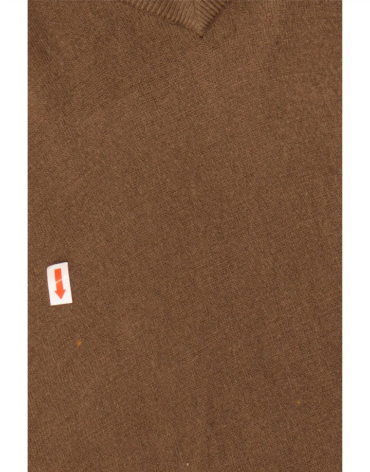 MARKS & SPENCER Maglione da uomo con scollo a V blu Harbour grande marrone