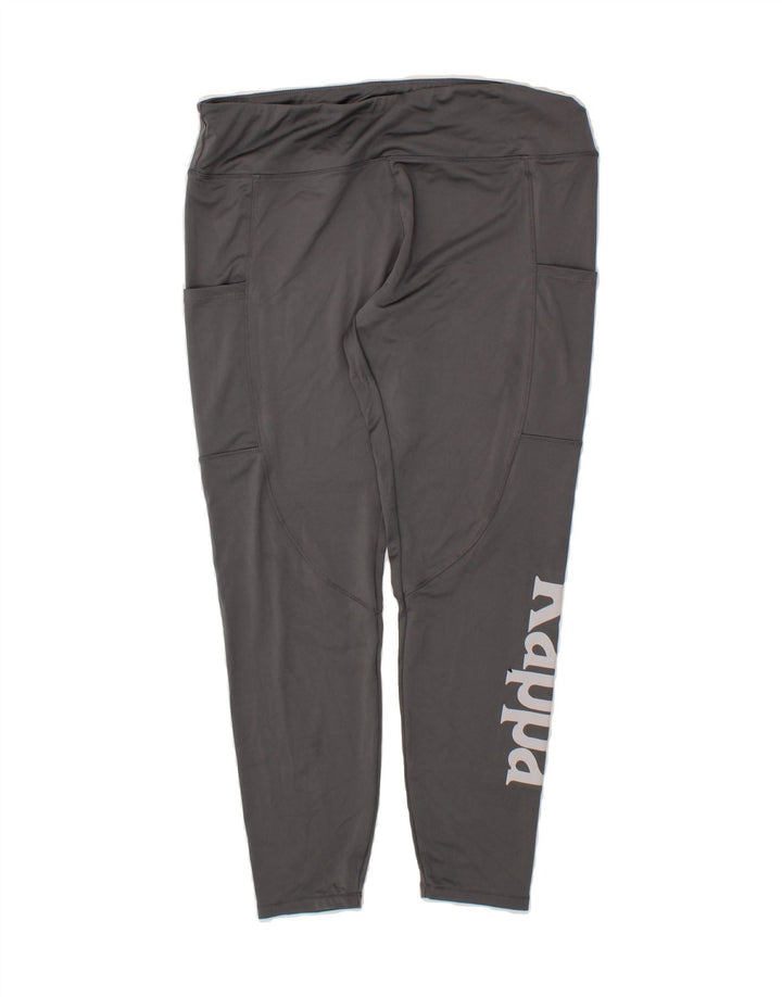 KAPPA Womens Graphic Leggings UK 14 Large Grey Vintage Kappa and Second-Hand Kappa from Messina Hembry 