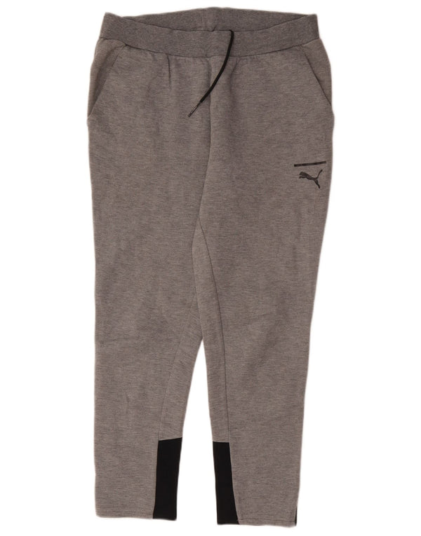 Pantaloni da tuta da uomo Puma in cotone color block grigio medio