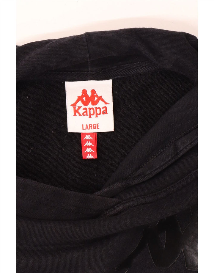 Felpa con cappuccio Kappa da donna, vestibilità ampia, grafica, taglia UK 16, grande, nera