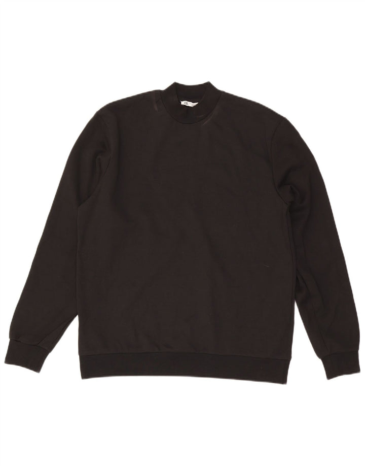 Felpa Zara Uomo Maglione Piccolo Cotone Nero