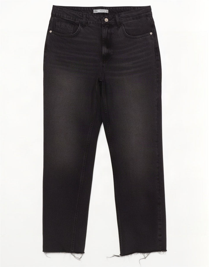 Jeans dritti a vita alta da donna Zara EU 40 medio W30 L29 grigio