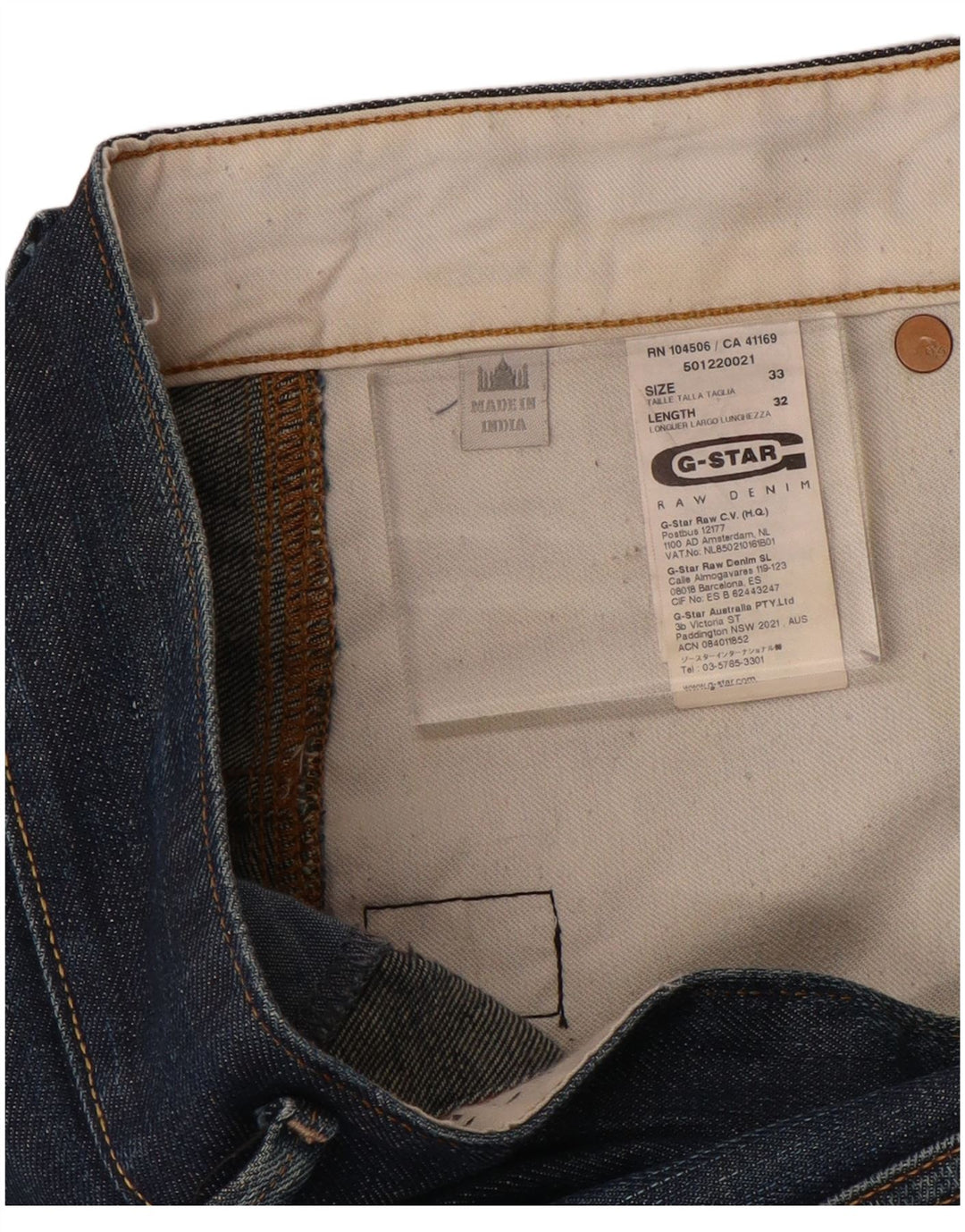 Jeans G-STAR da uomo slim a banana W33 L32 in cotone blu
