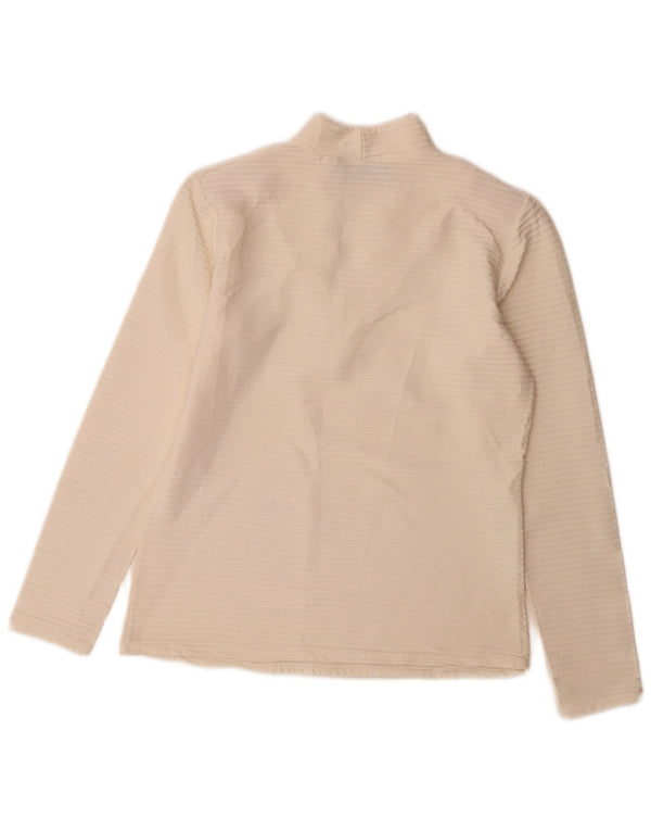 Vintage Womens Long Sleeve Blouse Top UK 14 Medium White Polyamide