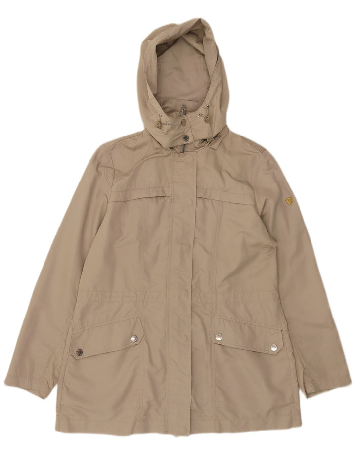 Giacca pratica con cappuccio da donna Conte of Florence UK 14 Large Beige Poliestere