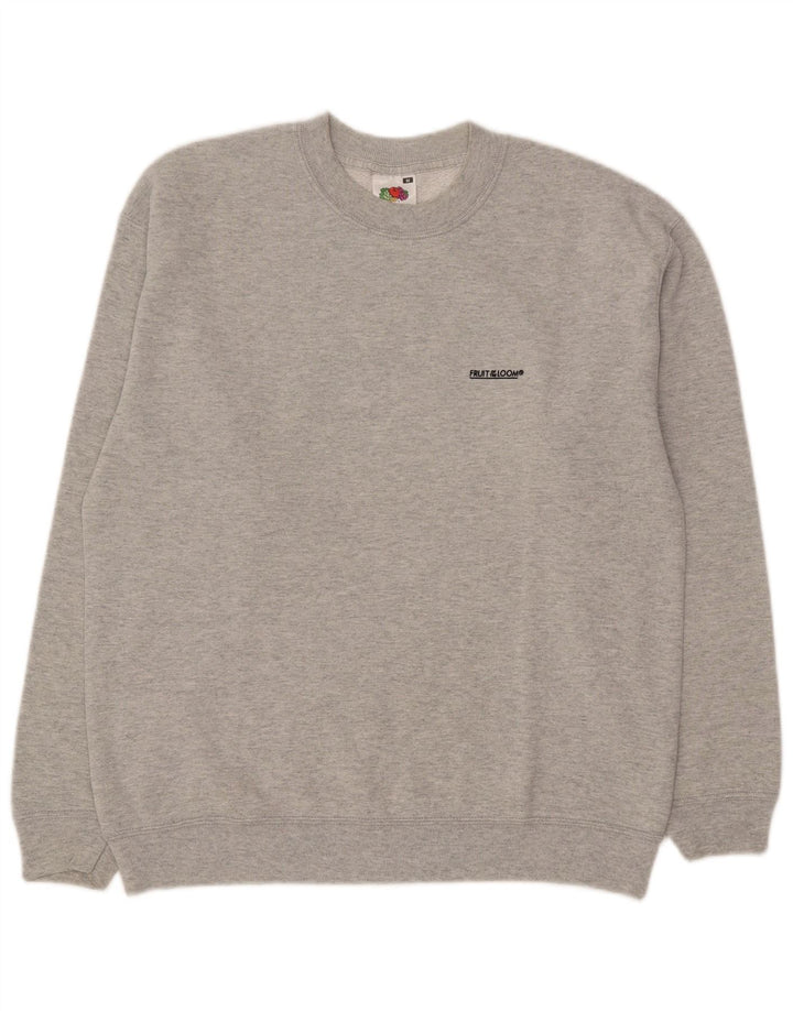 FRUIT OF THE LOOM Mens Sweatshirt Jumper Medium Grey Cotton
