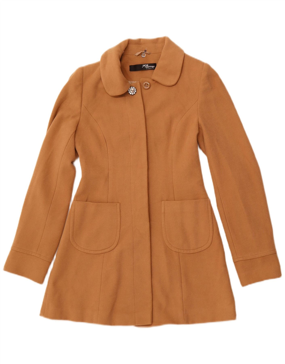 Soprabito da donna JANE NORMAN UK 8 piccolo poliestere marrone