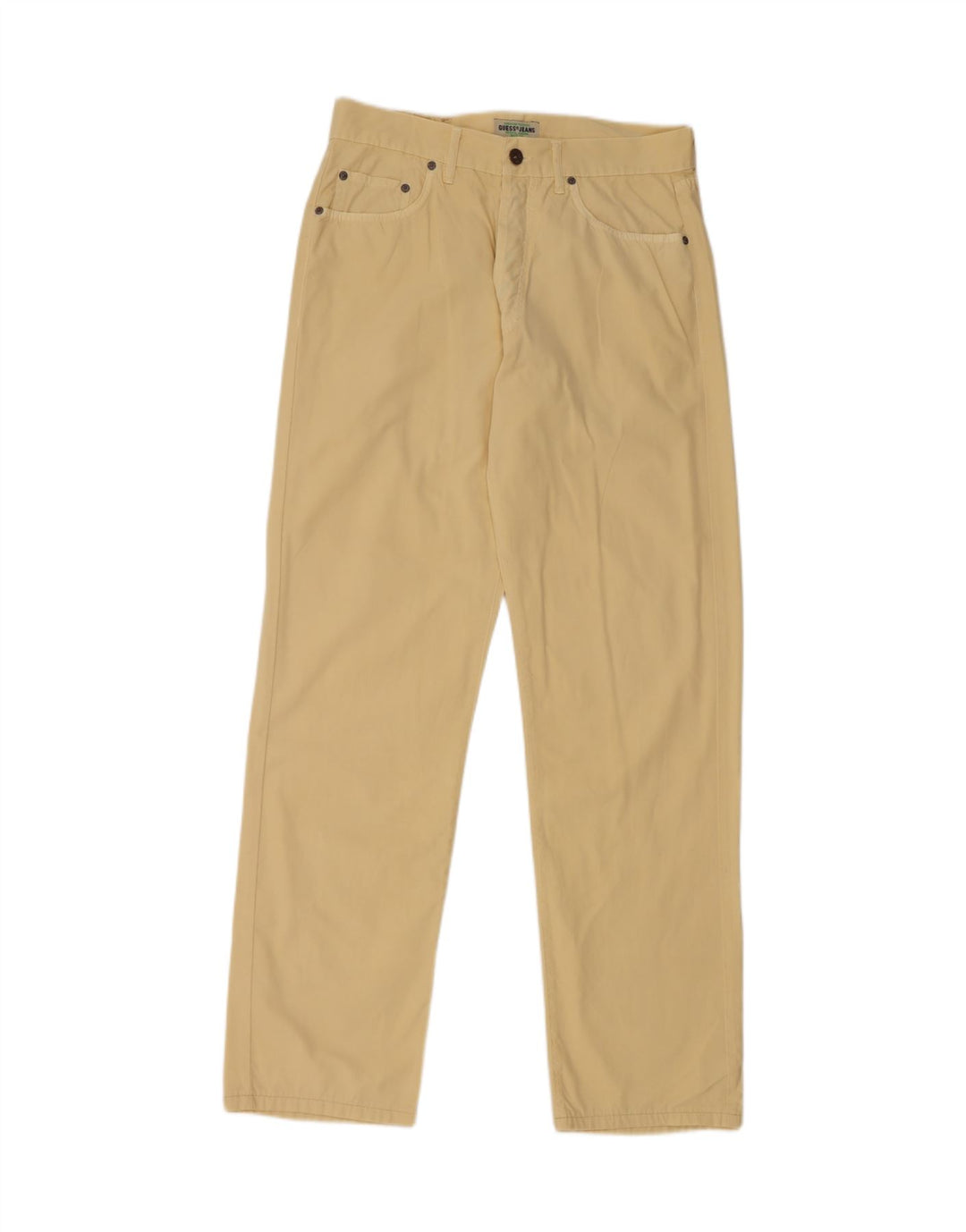 Pantaloni casual dritti da uomo GUESS W33 L32 in cotone giallo