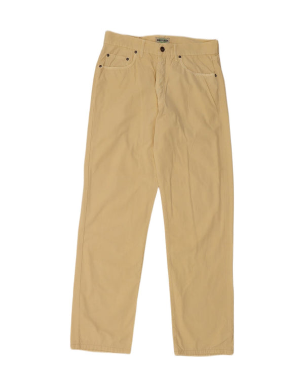 Pantaloni casual dritti da uomo GUESS W33 L32 in cotone giallo