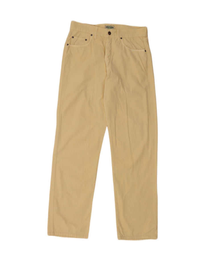 Pantaloni casual dritti da uomo GUESS W33 L32 in cotone giallo