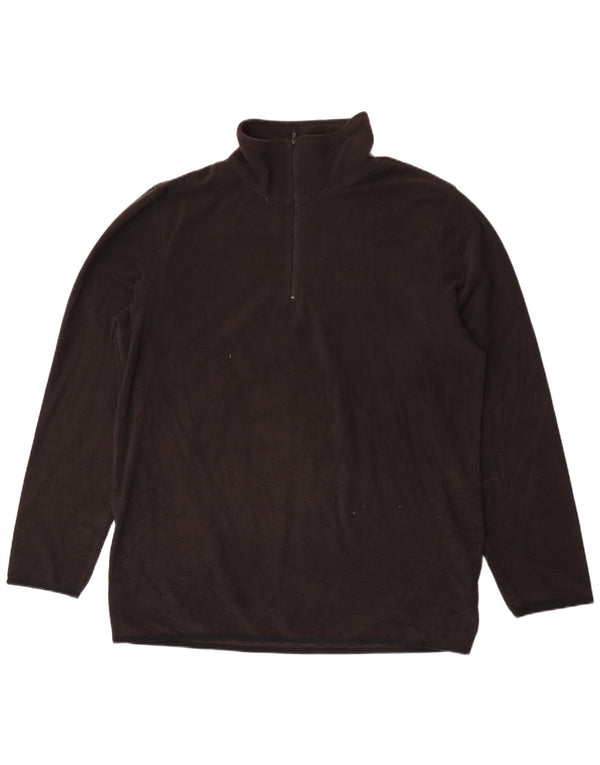 Maglione in pile da uomo con collo con zip Lotto 2XL poliestere nero