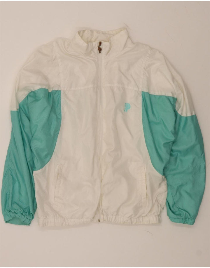 VINTAGE Mens Rain Jacket UK 40 Large White Colourblock Polyamide Vintage Vintage and Second-Hand Vintage from Messina Hembry 