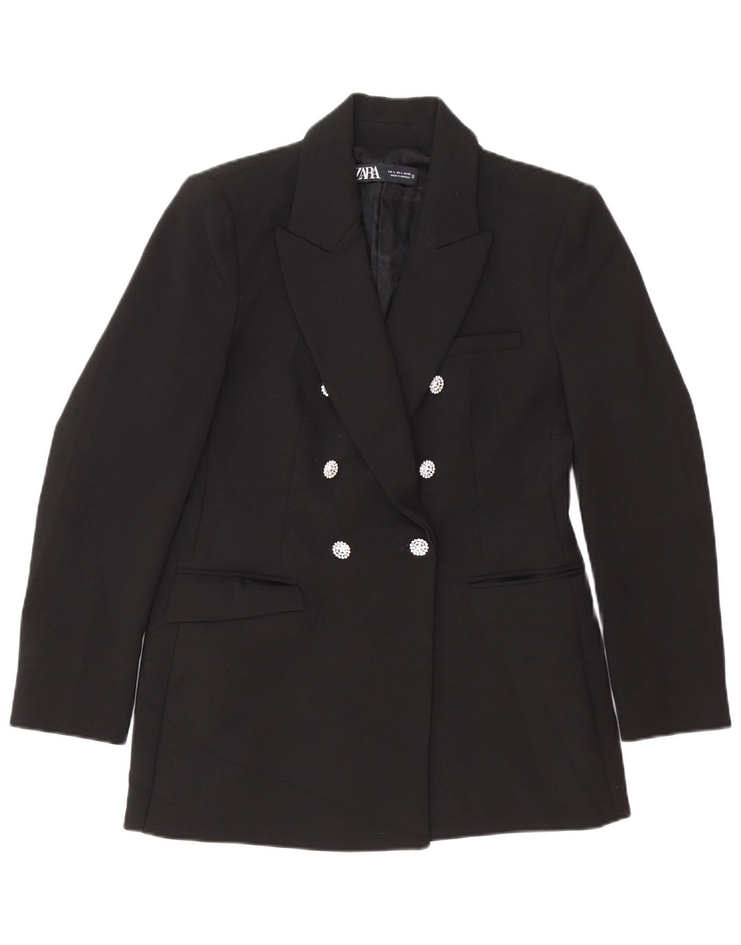 Giacca blazer doppiopetto da donna Zara UK 14 grande nera