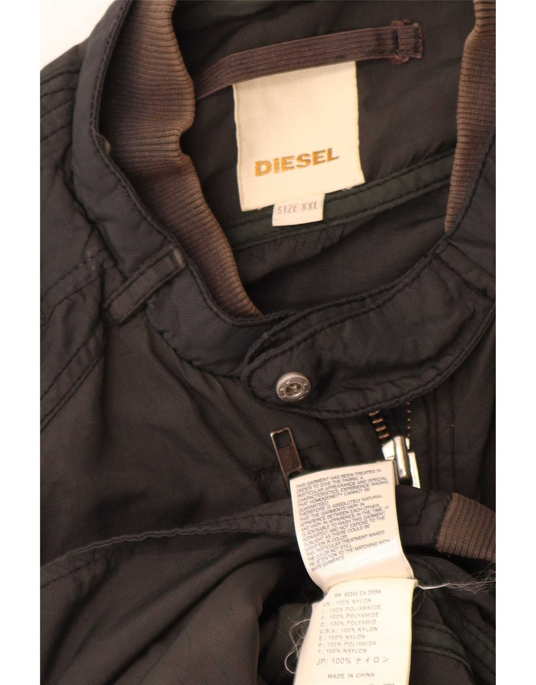 Giacca bomber militare da uomo Diesel UK 44 2XL nylon nero