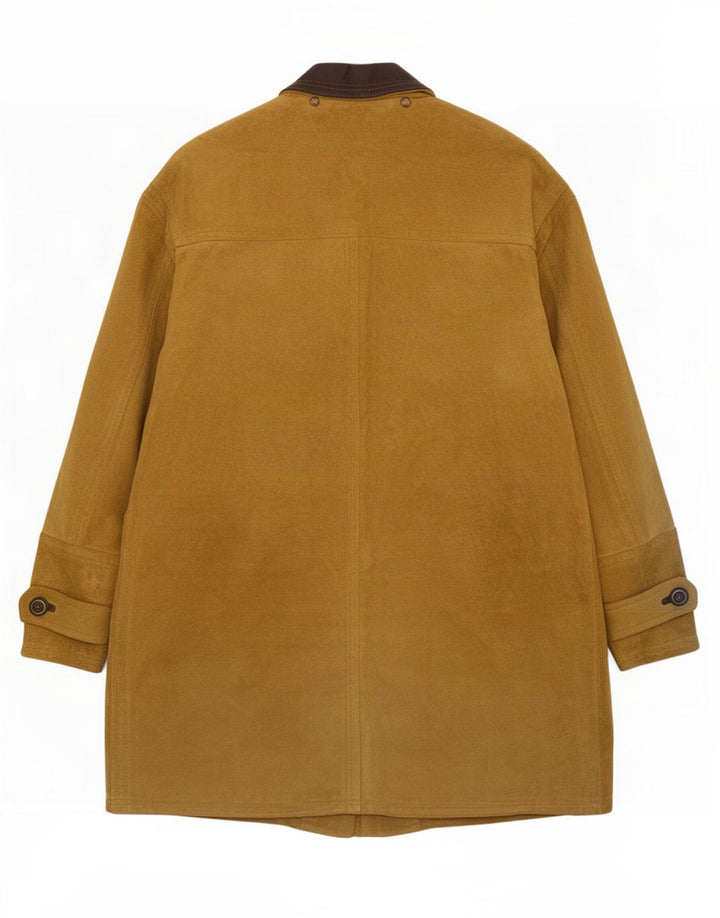 Montgomery vintage da uomo in pelle scamosciata IT 52 XL in pelle beige