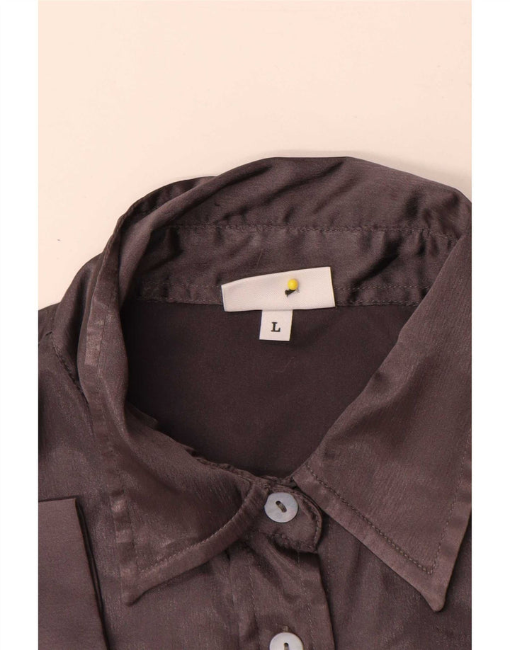 Camicia a maniche corte da donna Stefanel UK 14 Large Grigia