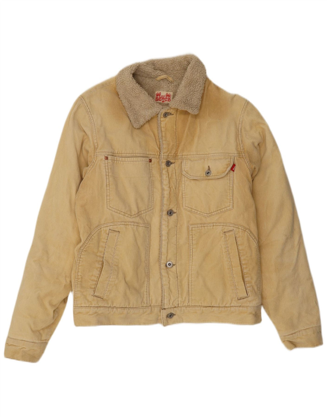Giacca da uomo in velluto a coste Sherpa Bench UK 40 grande cotone beige