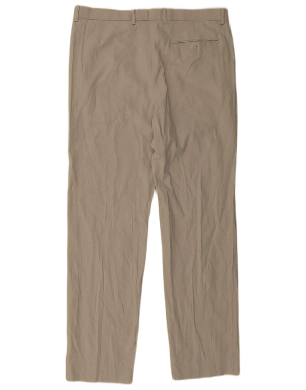 Pantaloni chino vestibilità regolare da uomo Marks & Spencer W36 L33 lino beige