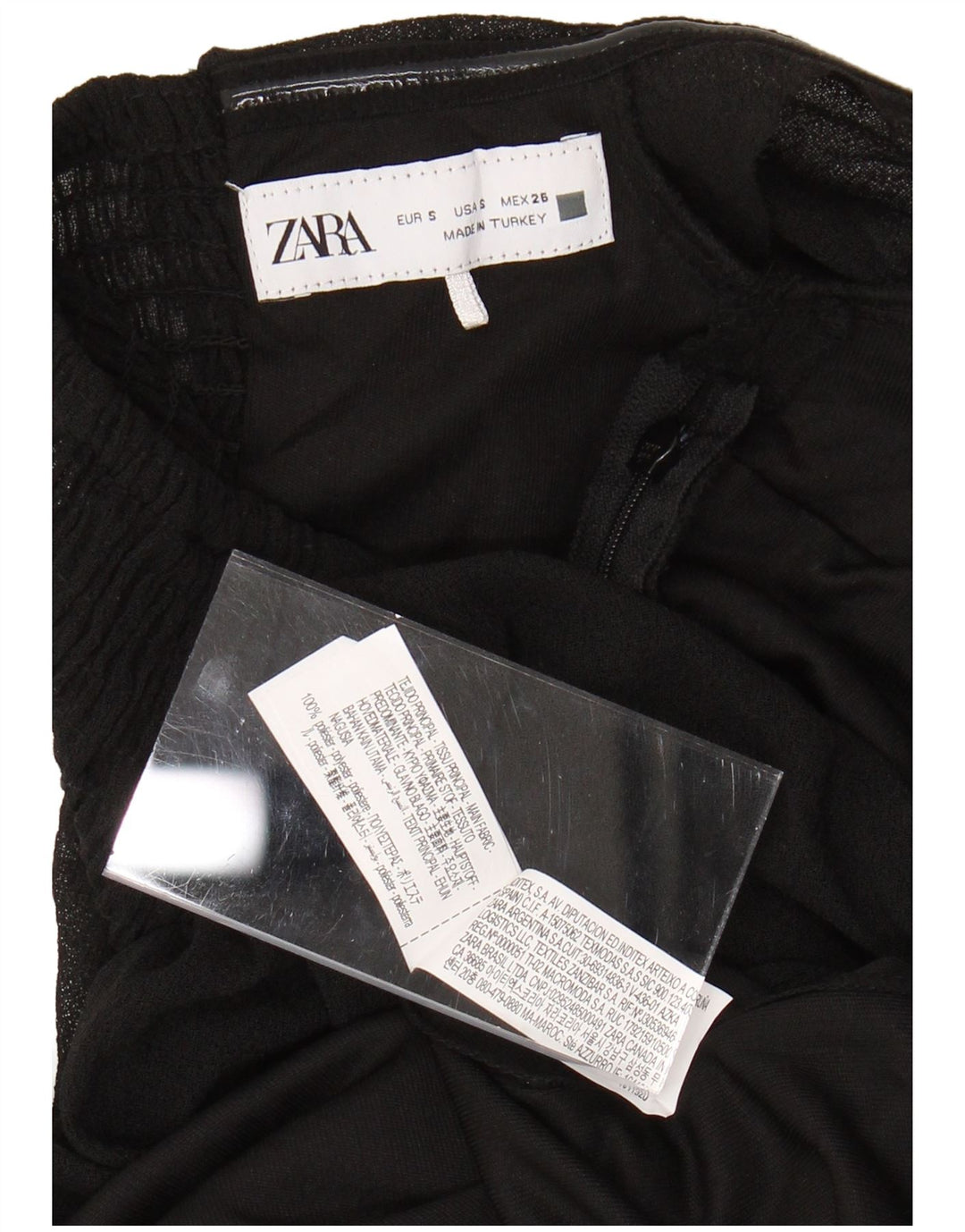 Abito maxi con spalle scoperte ZARA da donna UK 8 piccolo poliestere nero