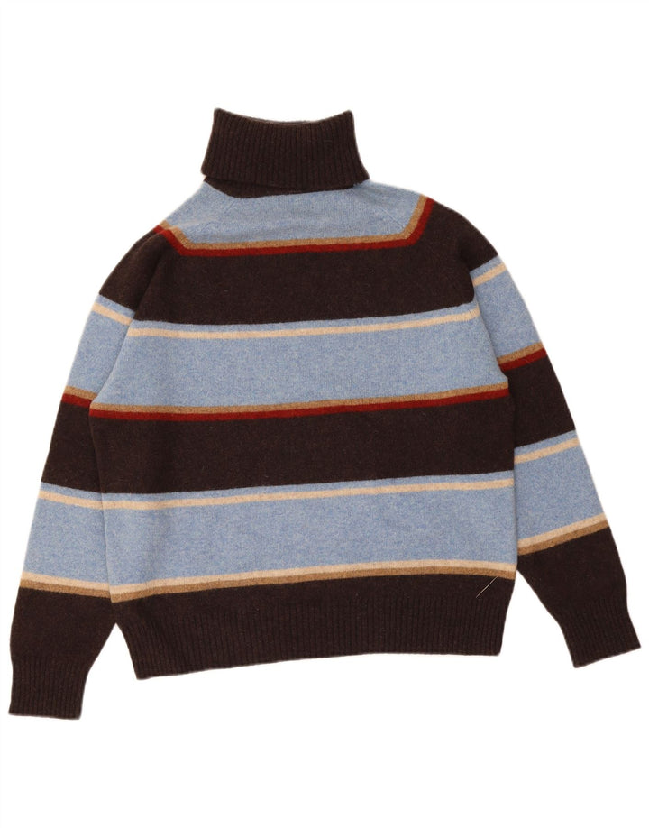 Maglione maglione da donna a collo alto Daniel Hechter UK 14 a righe grandi blu