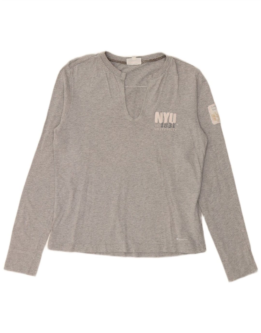 Maglia da donna a maniche lunghe CHAMPION UK 14 grande cotone grigio