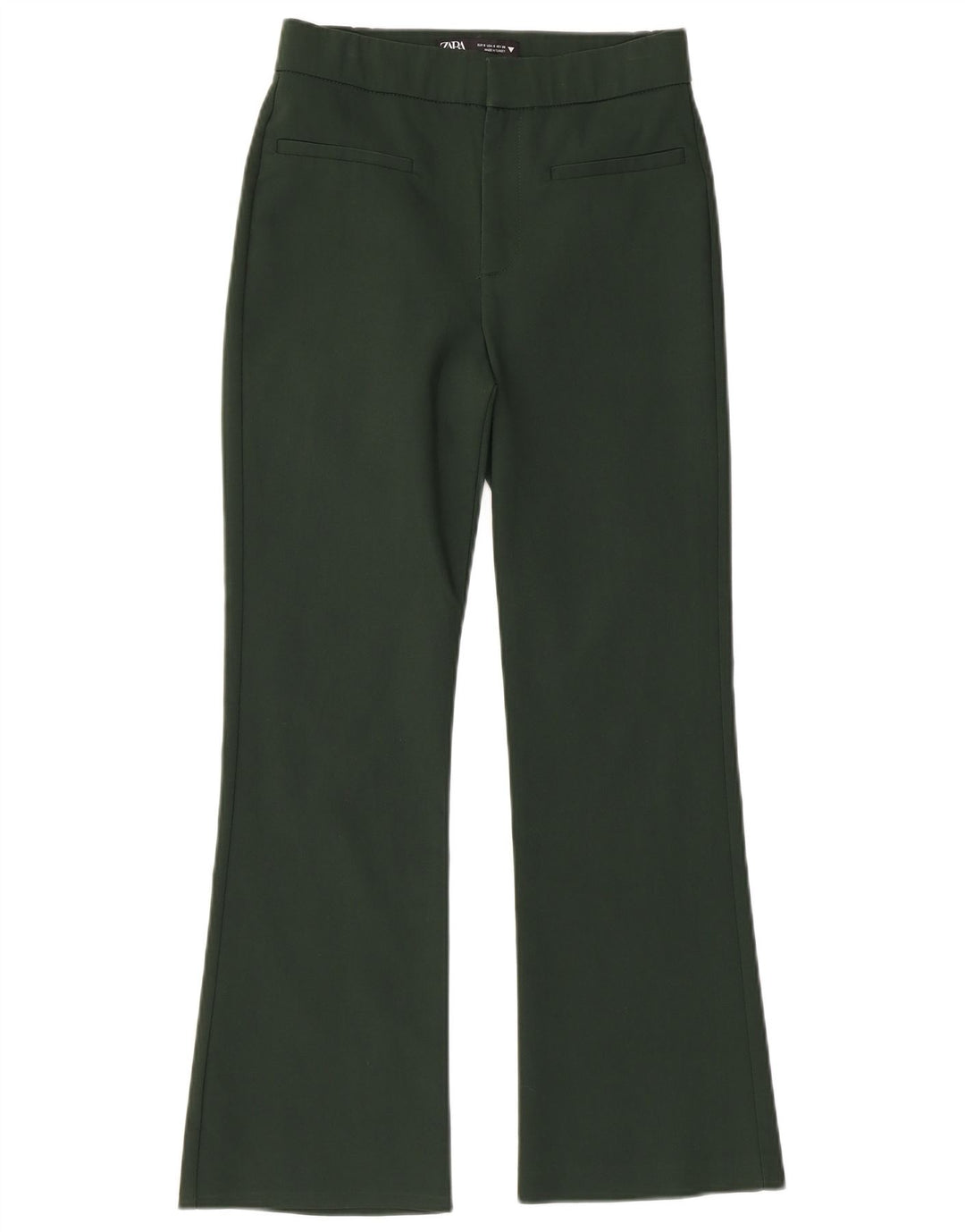 Pantaloni casual ZARA da donna Bootcut piccoli W26 L25 cotone verde
