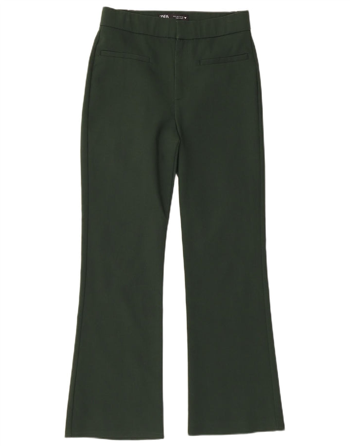 Pantaloni casual ZARA da donna Bootcut piccoli W26 L25 cotone verde