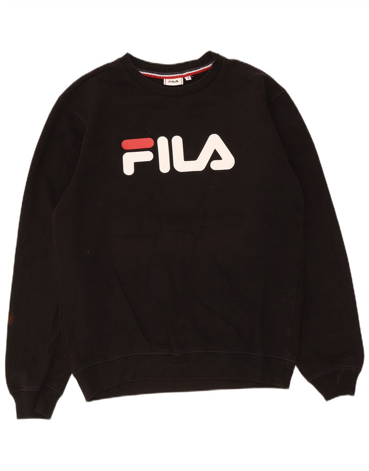 Fila Felpa grafica da uomo Maglione piccolo cotone nero
