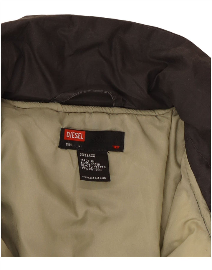 DIESEL Giacca imbottita da uomo UK 40 Large Grigio Poliestere