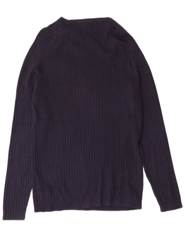 Maglione Zara da uomo con scollo a V grande in cotone blu navy