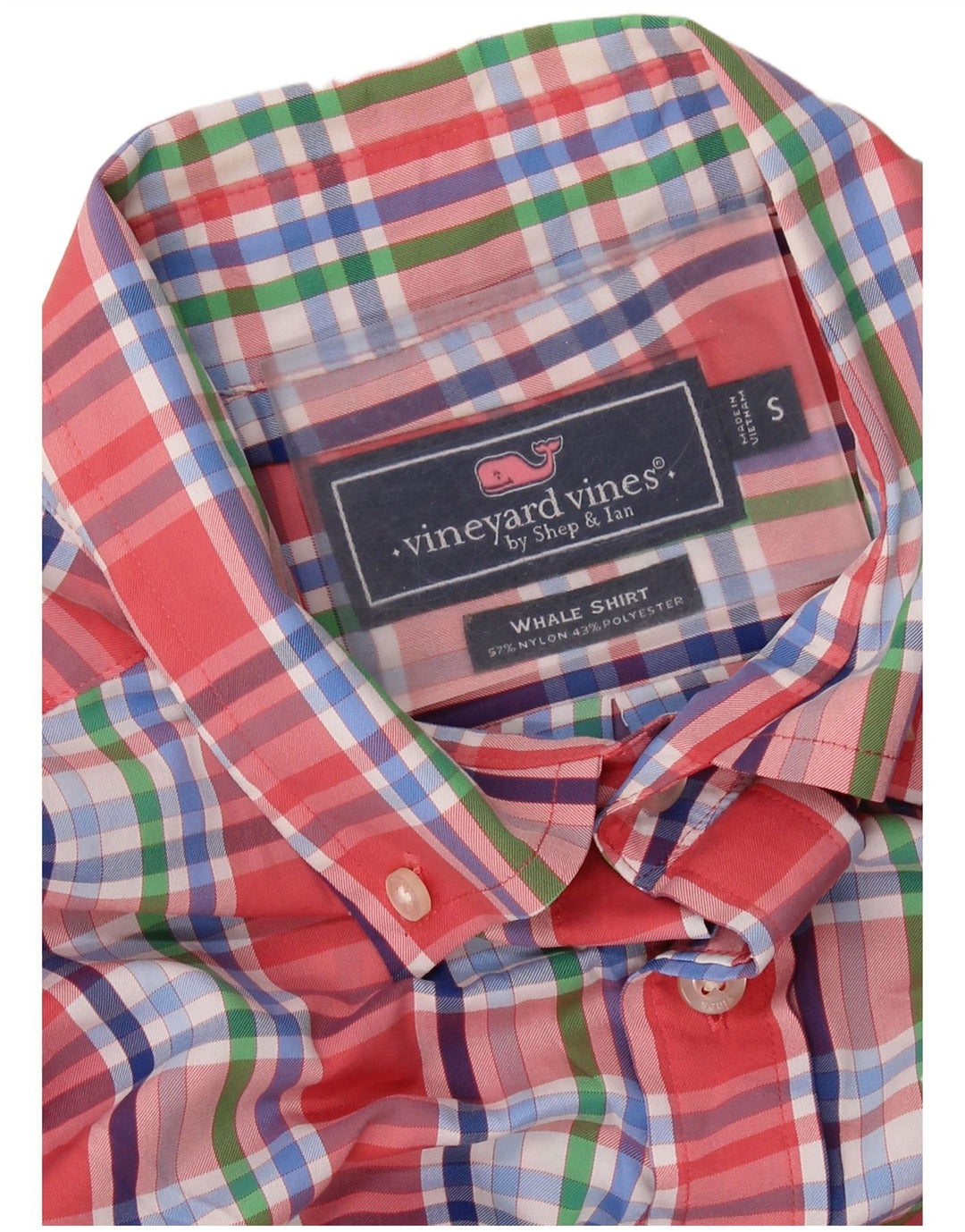 VINEYARD VINES Camicia da uomo in nylon a quadri rossi piccoli
