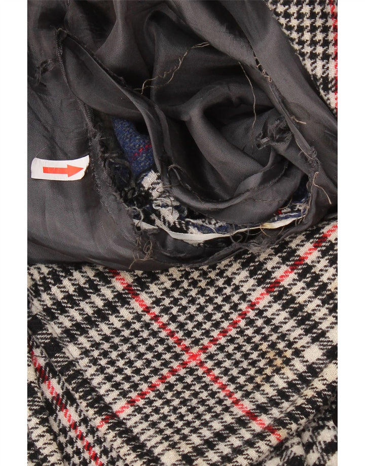Trench doppiopetto vintage da donna IT 46 a quadri grigi grandi