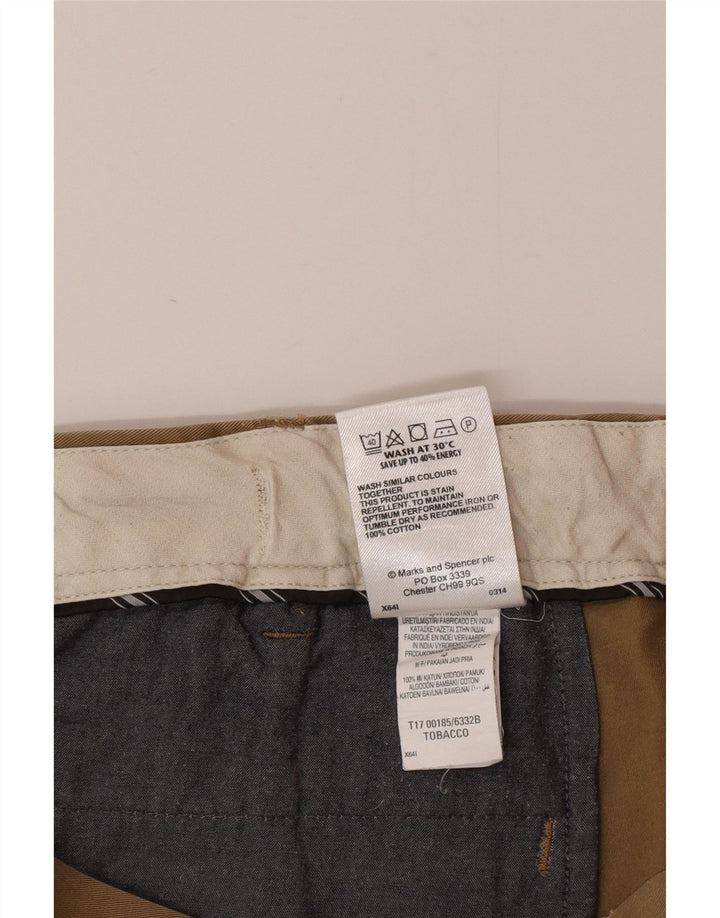 Pantaloni chino regolari da uomo Marks & Spencer W40 L31 cotone marrone