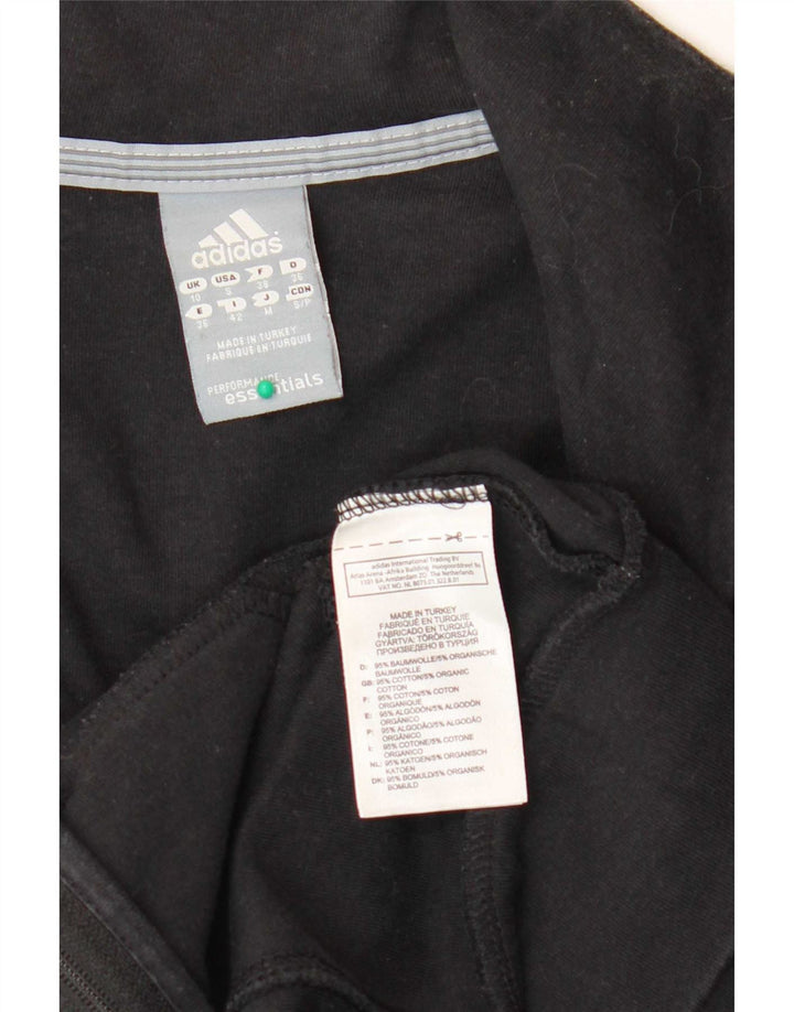 Giacca da ginnastica da donna Adidas UK 10 piccola in cotone nero