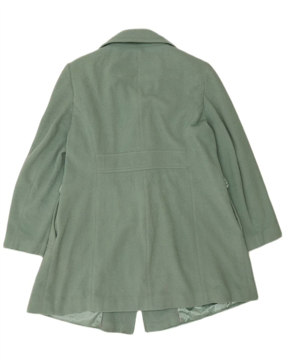 Cappotto doppiopetto da donna Marks & Spencer UK 16 grande lana verde