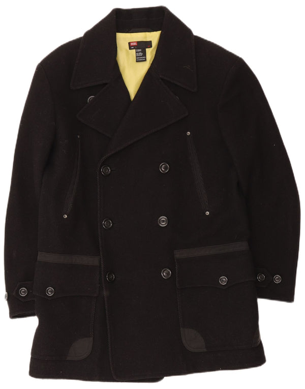 Cappotto doppiopetto da uomo Diesel UK 40 grande lana nera