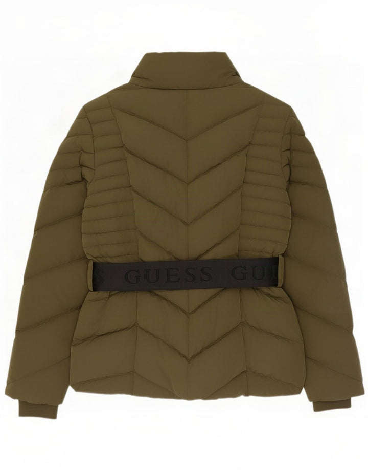 Giacca imbottita grafica da donna Guess UK 12 medio poliestere kaki