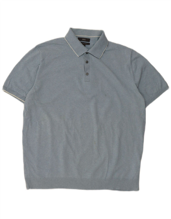 Polo da uomo Marks & Spencer XL in cotone blu