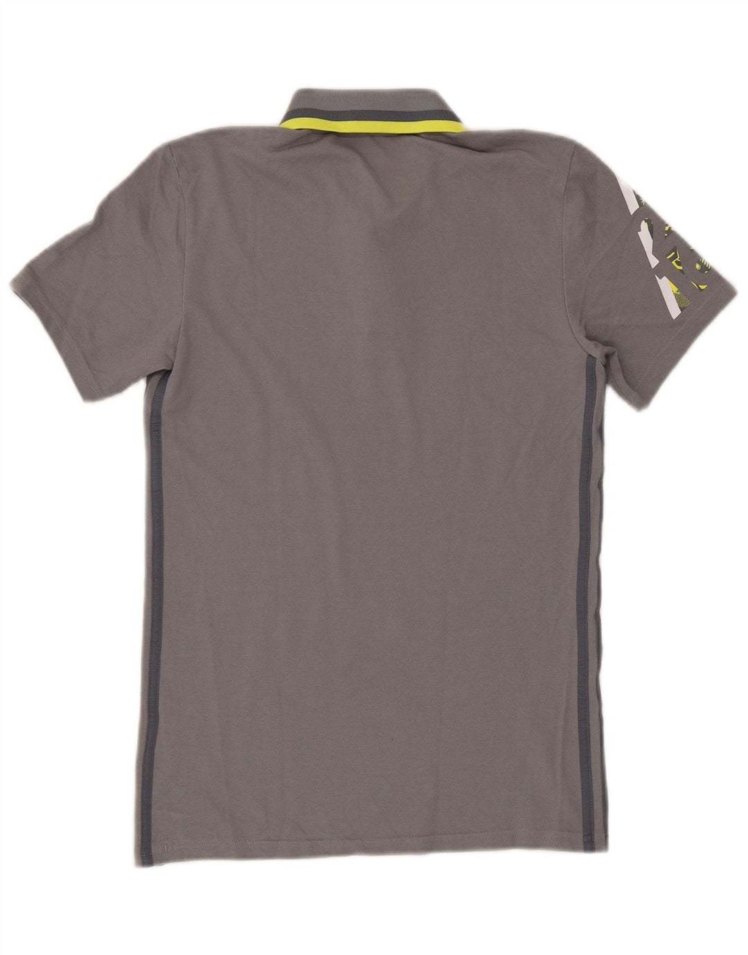 Polo grafica Adidas Climalite da uomo piccola in cotone grigio