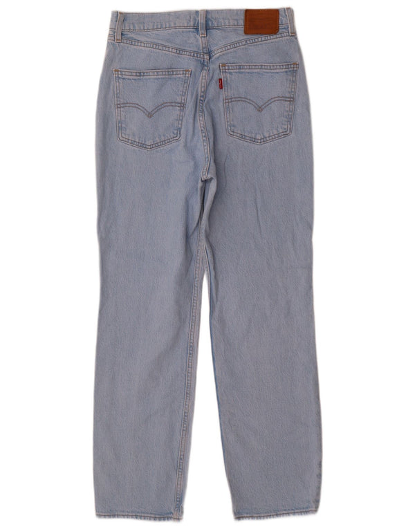 Jeans dritti slim a vita alta da donna Levi's W28 L28 cotone blu