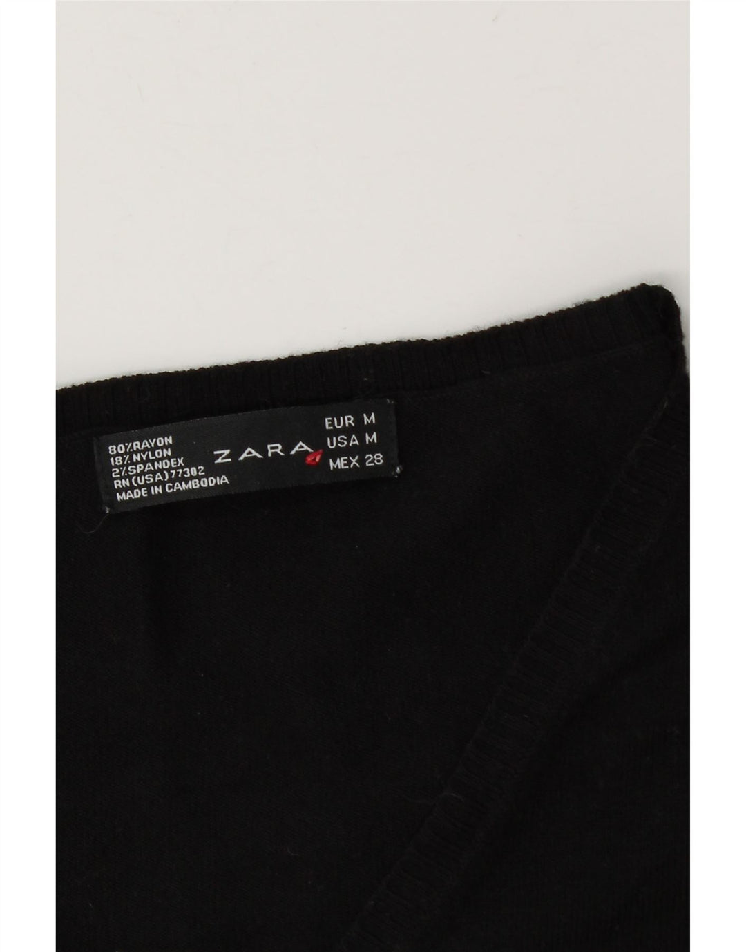 Maglione Zara da donna con scollo a V UK 12 Rayon nero medio