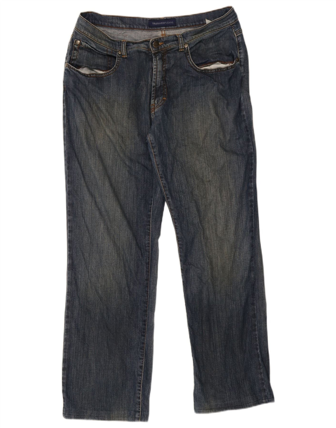 Jeans Straight Uomo Trussardi W36 L30 Blu Navy Cotone