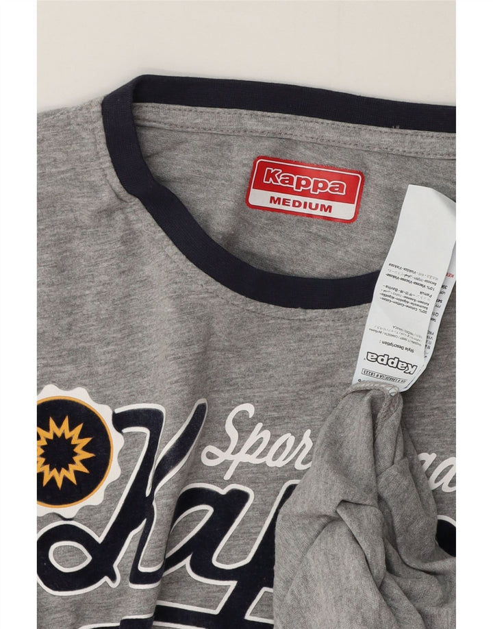 T-shirt grafica da uomo Kappa Top in cotone mélange grigio medio