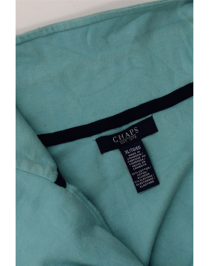 Top da tuta pullover con zip e collo da donna CHAPS UK 18 XL cotone blu