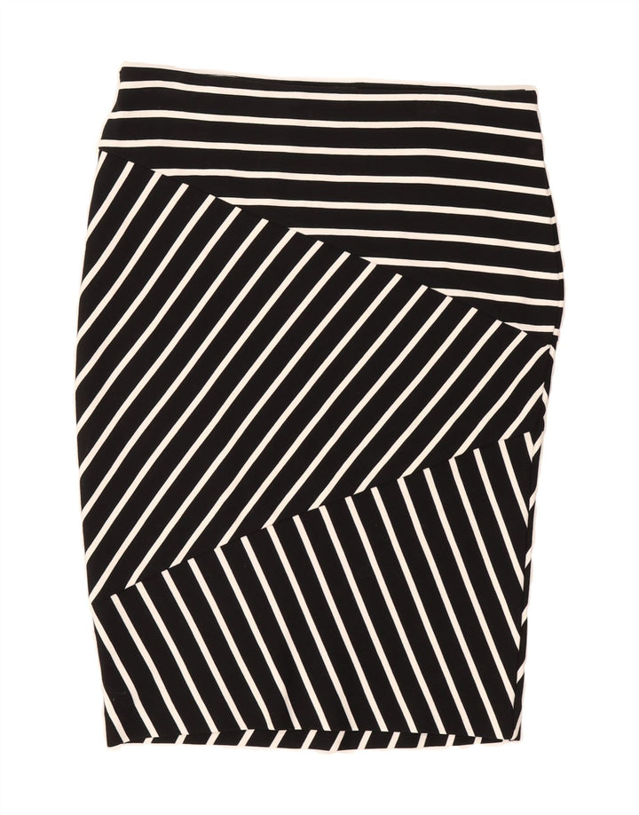 MOSSIMO Womens Pencil Skirt Medium W30  Black Striped Rayon Vintage Mossimo and Second-Hand Mossimo from Messina Hembry 