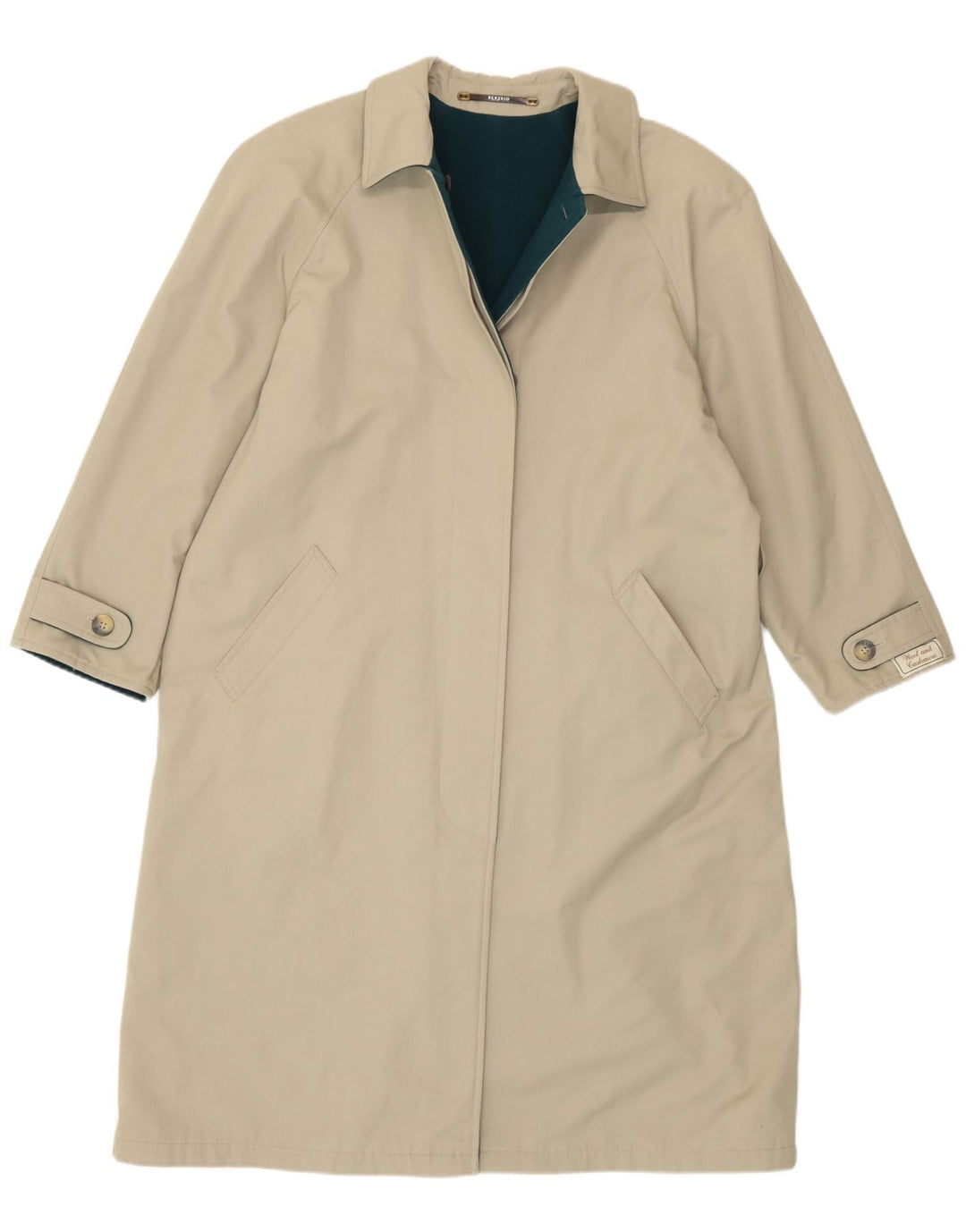 Soprabito reversibile da donna vintage EU 40 in lana verde medio