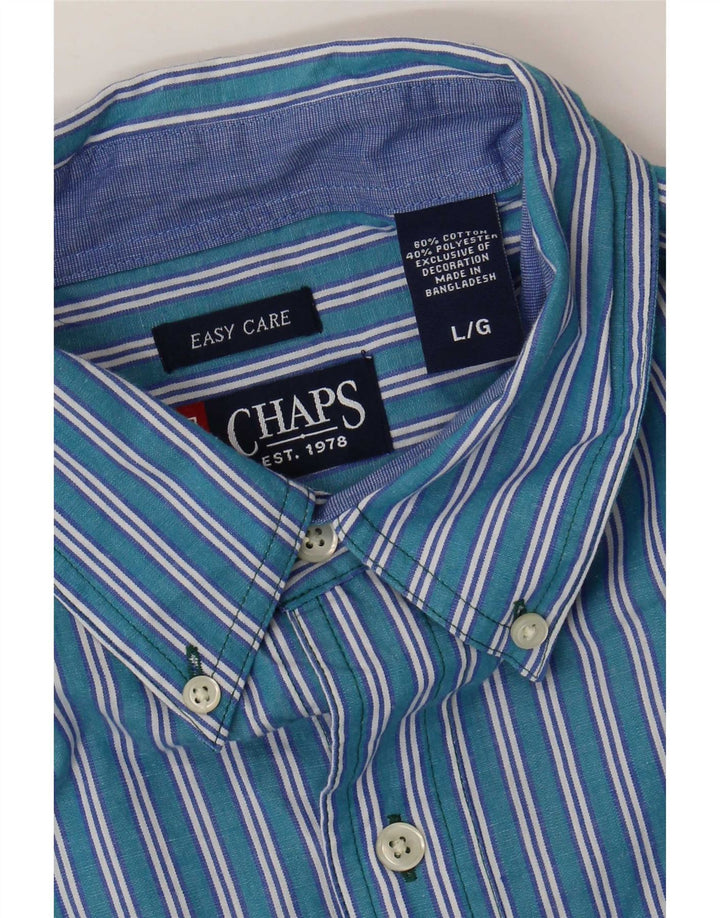 Camicia Uomo Chaps Large in cotone a righe blu