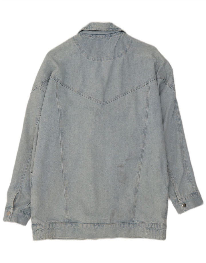Giacca di jeans vintage da donna UK 14 grande cotone blu